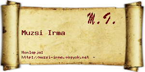 Muzsi Irma névjegykártya